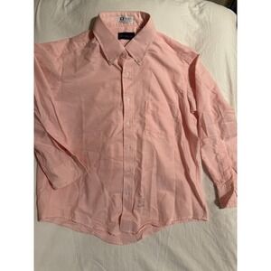 Men's Vintage Pink Xl Made In Usa Fifth Avenue Long Sleeve Button up 17 X33